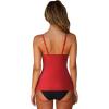 imageSUUKSESS Womens Tummy Control Tankini Swimsuit Push Up Knot Front Bathing SuitRed
