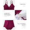 imageSUUKSESS Womens Tummy Control Tankini Swimsuit Push Up Knot Front Bathing SuitWine Red