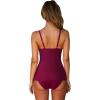 imageSUUKSESS Womens Tummy Control Tankini Swimsuit Push Up Knot Front Bathing SuitWine Red