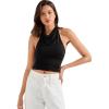 imageSUUKSESS Women Halter Backless Tank Tops Sexy Cowl Neck Summer Going Out Cami TopsBlack