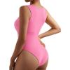 imageSUUKSESS Women Ribbed Square Neck Bodysuit Sleeveless Tank Tops