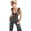 imageSUUKSESS Women Sexy Sweetheart V Neck Thong Bodysuit Basic Sleeveless Tank Tops01 Brown