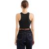 imageSUUKSESS Women Padded Cotton Ribbed Tank Tops 2025 High Neck Racerback Basic TopsBlack