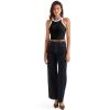 imageSUUKSESS Women Padded Cotton Ribbed Tank Tops 2025 High Neck Racerback Basic TopsBlack With White