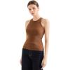 imageSUUKSESS Women Padded Cotton Ribbed Tank Tops 2025 High Neck Racerback Basic TopsCoffee