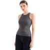 imageSUUKSESS Women Padded Cotton Ribbed Tank Tops 2025 High Neck Racerback Basic TopsDark Grey