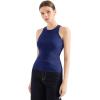 imageSUUKSESS Women Padded Cotton Ribbed Tank Tops 2025 High Neck Racerback Basic TopsNavy