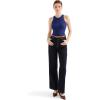 imageSUUKSESS Women Padded Cotton Ribbed Tank Tops 2025 High Neck Racerback Basic TopsNavy