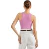 imageSUUKSESS Women Padded Cotton Ribbed Tank Tops 2025 High Neck Racerback Basic TopsPink