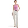 imageSUUKSESS Women Padded Cotton Ribbed Tank Tops 2025 High Neck Racerback Basic TopsPink