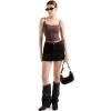 imageSUUKSESS Women Lace Double Lined Camisole Top Spaghetti Strap Going Out Tank TopBrown