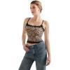 imageSUUKSESS Women Lace Double Lined Camisole Top Spaghetti Strap Going Out Tank TopCheetah