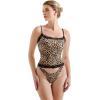 imageSUUKSESS Women Lace Double Lined Camisole Top Spaghetti Strap Going Out Tank TopCheetah