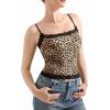 imageSUUKSESS Women Lace Double Lined Camisole Top Spaghetti Strap Going Out Tank TopCheetah