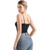 imageSUUKSESS Women Lace Double Lined Camisole Top Spaghetti Strap Going Out Tank TopJet Black