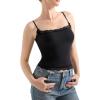 imageSUUKSESS Women Lace Double Lined Camisole Top Spaghetti Strap Going Out Tank TopJet Black