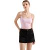 imageSUUKSESS Women Lace Double Lined Camisole Top Spaghetti Strap Going Out Tank TopPink