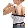 imageSUUKSESS Women Lace Double Lined Camisole Top Spaghetti Strap Going Out Tank TopPulka Dots White