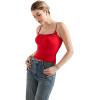 imageSUUKSESS Women Lace Double Lined Camisole Top Spaghetti Strap Going Out Tank TopRed