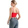 imageSUUKSESS Women Lace Double Lined Camisole Top Spaghetti Strap Going Out Tank TopRed