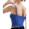 imageSUUKSESS Women Lace Double Lined Camisole Top Spaghetti Strap Going Out Tank TopSapphire