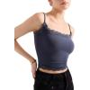 imageSUUKSESS Women Lace Double Lined Camisole Top Spaghetti Strap Going Out Tank TopStorm Ash
