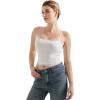 imageSUUKSESS Women Lace Double Lined Camisole Top Spaghetti Strap Going Out Tank TopWhite Beige