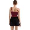 imageSUUKSESS Women Lace Double Lined Camisole Top Spaghetti Strap Going Out Tank TopWine Red
