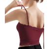 imageSUUKSESS Women Lace Double Lined Camisole Top Spaghetti Strap Going Out Tank TopWine Red