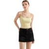 imageSUUKSESS Women Lace Double Lined Camisole Top Spaghetti Strap Going Out Tank TopYellow