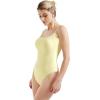 imageSUUKSESS Women Square Neck Lace Bodysuit Sleeveless Spaghetti Strap Tank TopButter Yellow
