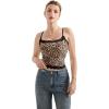 imageSUUKSESS Women Lace Double Lined Camisole Top Spaghetti Strap Going Out Tank TopCheetah