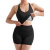 imageSUUKSESS Women 2 Piece Workout Sets Scrunch Butt Shorts with Pockets Padded Tank TopsBlack