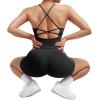 imageSUUKSESS Women 2 Piece Workout Sets Scrunch Butt Shorts with Pockets Padded Tank TopsBlack