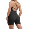 imageSUUKSESS Women 2 Piece Workout Sets Scrunch Butt Shorts with Pockets Padded Tank TopsBlack