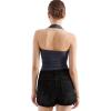 imageSUUKSESS Women Double Lined Halter Going Out Tops Open Back Basic Cami Tank TopsAsh