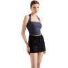 imageSUUKSESS Women Double Lined Halter Going Out Tops Open Back Basic Cami Tank TopsAsh
