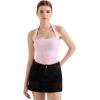 imageSUUKSESS Women Double Lined Halter Going Out Tops Open Back Basic Cami Tank TopsBlush