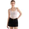 imageSUUKSESS Women Double Lined Halter Going Out Tops Open Back Basic Cami Tank TopsSoft Sand