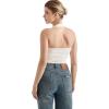 imageSUUKSESS Women Double Lined Halter Going Out Tops Open Back Basic Cami Tank TopsWhite Beige