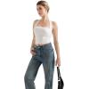 imageSUUKSESS Women Double Lined Halter Going Out Tops Open Back Basic Cami Tank TopsWhite Beige