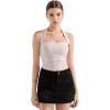 imageSUUKSESS Women Double Lined Halter Going Out Tops Open Back Basic Cami Tank TopsSoft Sand