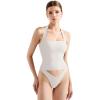 imageSUUKSESS Women Double Lined Halter Going Out Tops Open Back Basic Cami Tank TopsWhite Beige