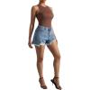 imageSUUKSESS Women Ribbed Sexy Bodysuit Halter Sleeveless Padded One Piece Tank Top