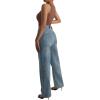 imageSUUKSESS Women Ribbed Sexy Bodysuit Halter Sleeveless Padded One Piece Tank Top