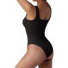 imageSUUKSESS Women Ribbed Sexy Bodysuit Sleeveless Square Neck Padded Tank Top