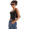imageSUUKSESS Women Sexy V Neck Tank Tops Y2K Going Out Top Fitted Basic Cami ShirtsBlack