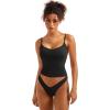 imageSUUKSESS Women Sexy V Neck Tank Tops Y2K Going Out Top Fitted Basic Cami ShirtsBlack