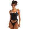 imageSUUKSESS Women Sexy V Neck Tank Tops Y2K Going Out Top Fitted Basic Cami ShirtsBlack White