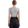 imageSUUKSESS Women Cotton Ribbed Scoop Neck Short Sleeve Top 2025 Summer Basic T ShirtLight Grey